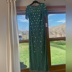 Adrianna Papell Green Sequin Gown